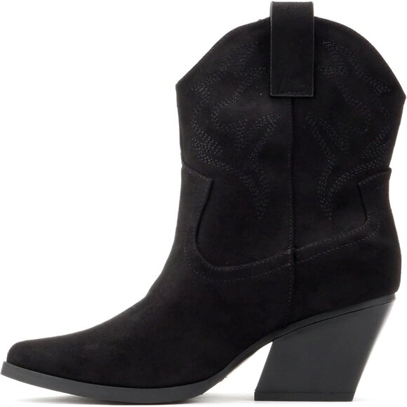 Blazing Ankle Boot Women Black Pointe Toe  Low Heel - Picture 1 of 6